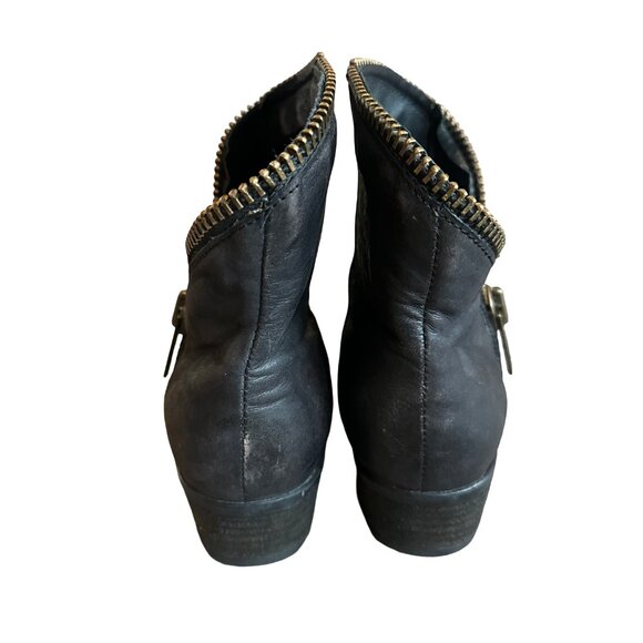 Circle G Ankle Booties Dark Grey Zipper Detail Boots Leather Size 6.5 Women's - Picture 3 of 12